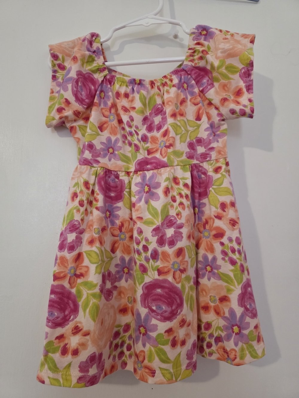 The Children's Place Pink, Peach & Purple Floral Smocked Dress